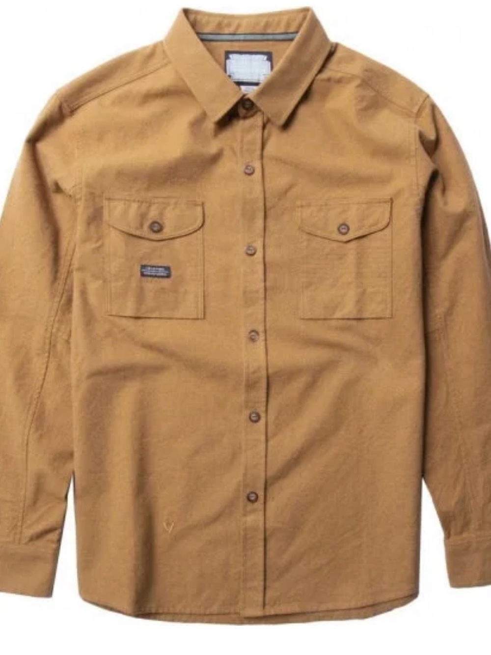 VISSLA men’s button down flannel. Size S. Classic. Mustard/beige color way